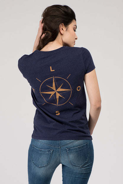 Compass tee navy women